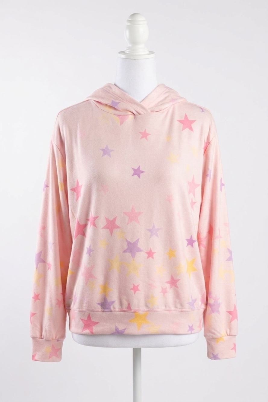 NEW PJ SALVAGE peachy party star hoodie in blush